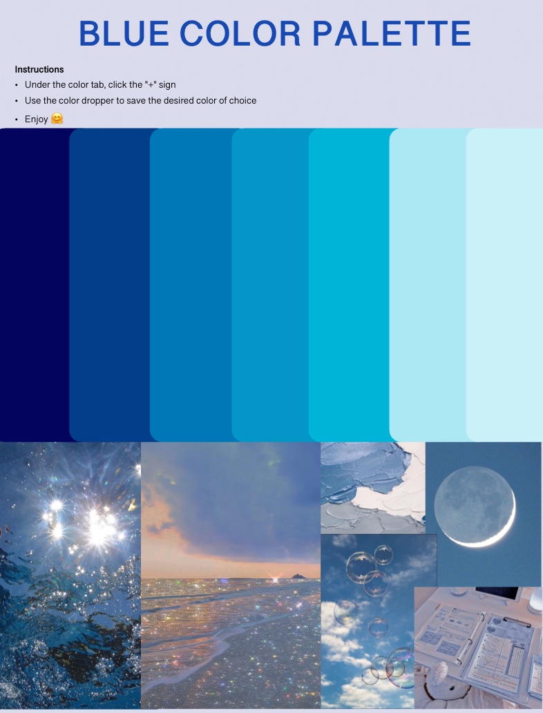 Blue Color Palette 💙🦋🐳 - Notability Gallery