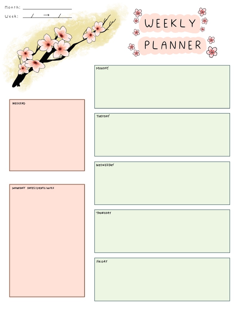 Sakura Weekly Planner - Notability Gallery