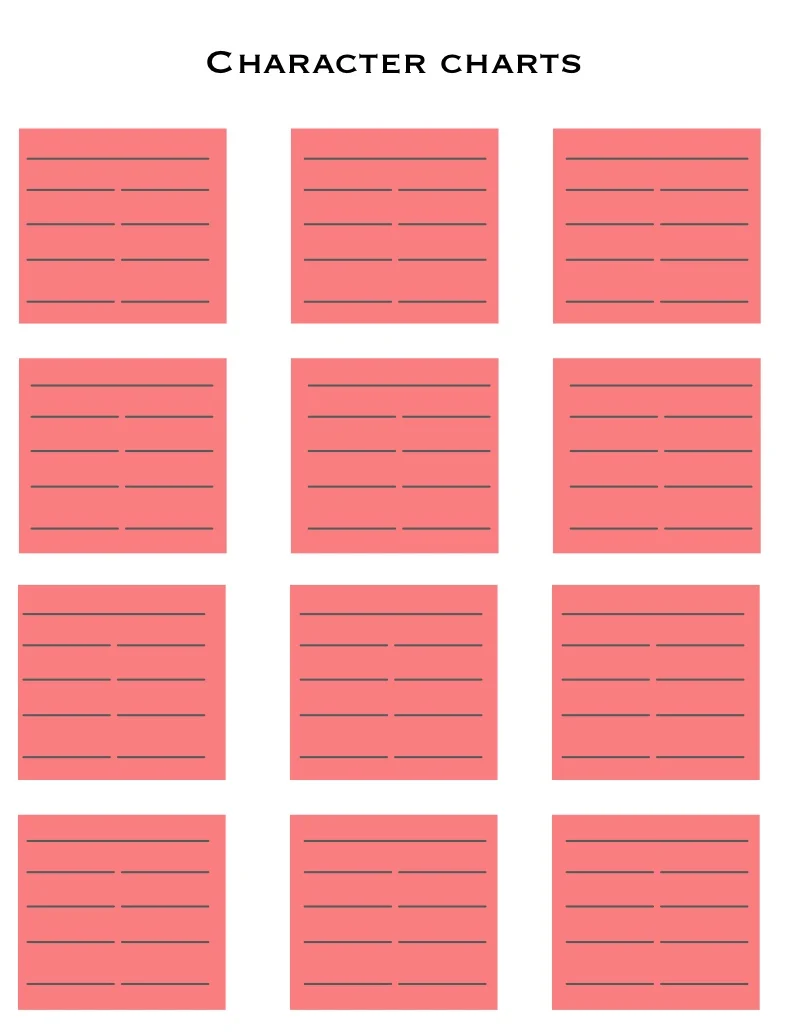 Character Charts - Notability Gallery