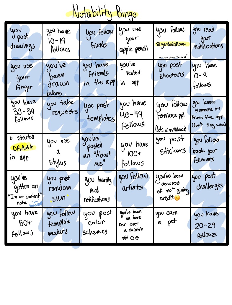 Notability Bingo~ - Notability Gallery