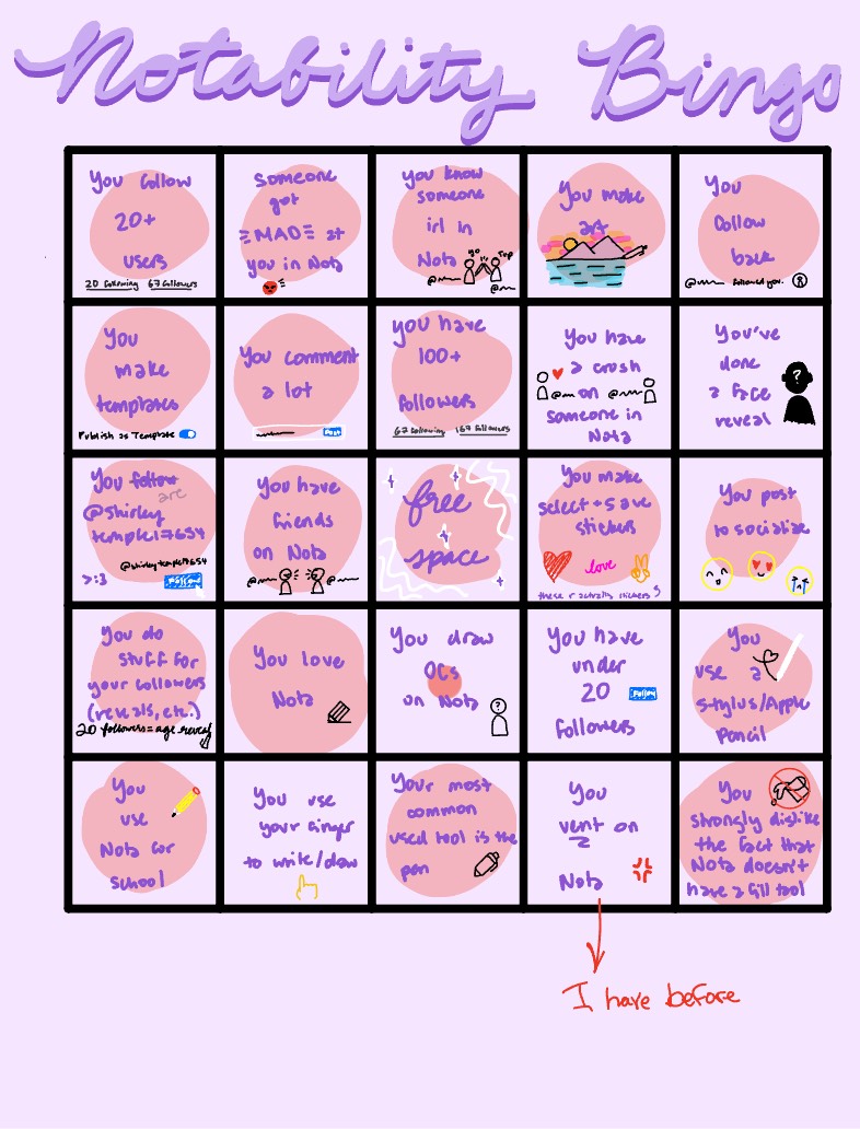 Notability Bingo!🤩🤩 - Notability Gallery