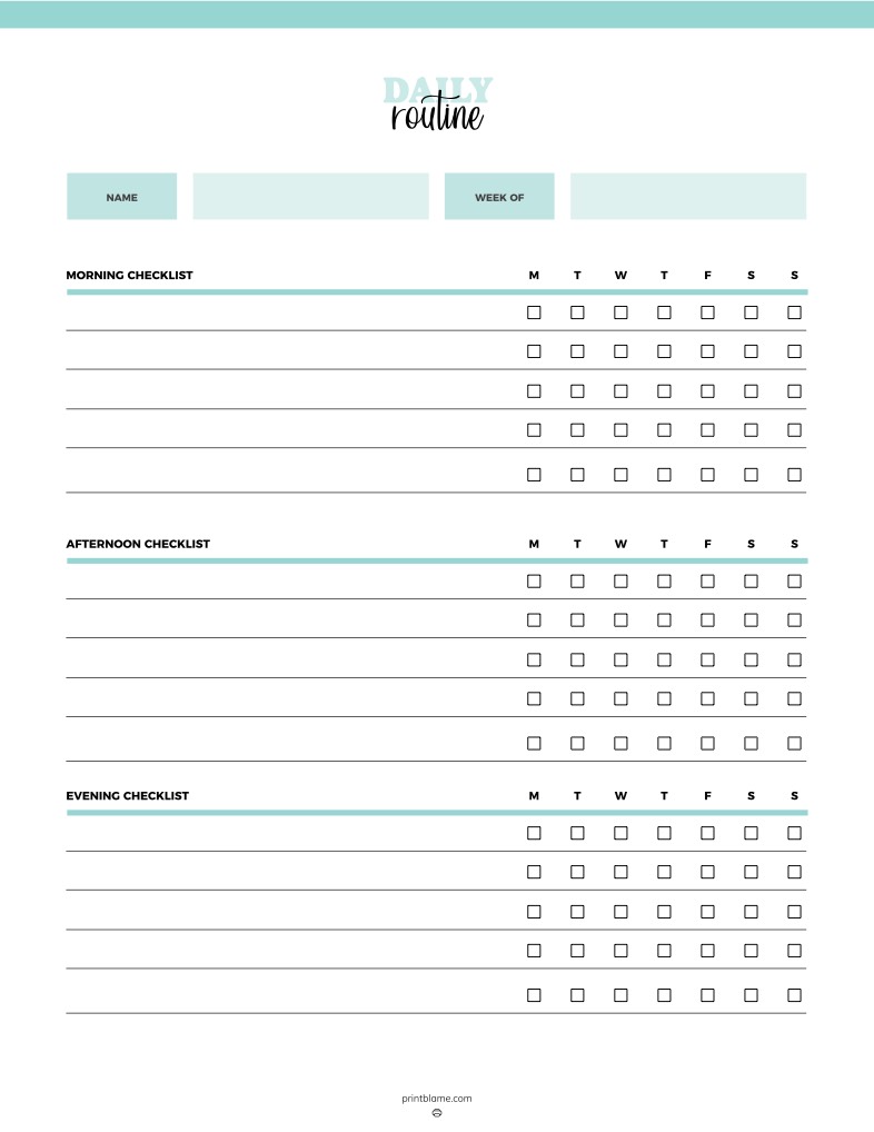 Daily Routine Checklist Template - Notability Gallery