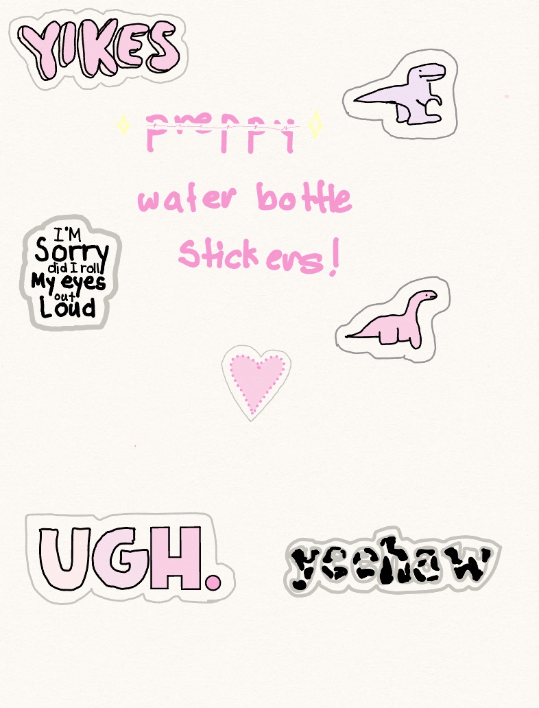 Preppy Pink Water Bottle | Sticker