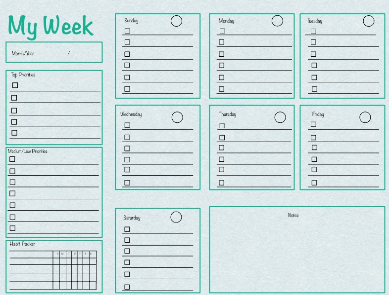 My Week Planner And Reflection - Notability Gallery