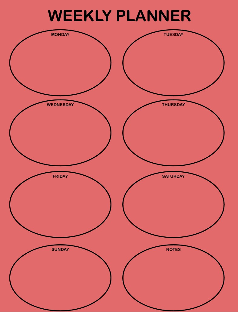 Weekly Planner - Orange Clean Ovals - Notability Gallery