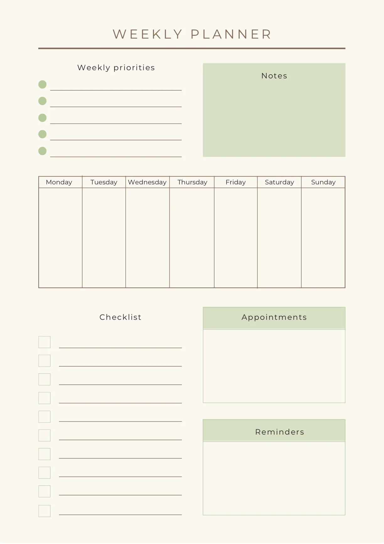 Weekly Planner Template - Notability Gallery