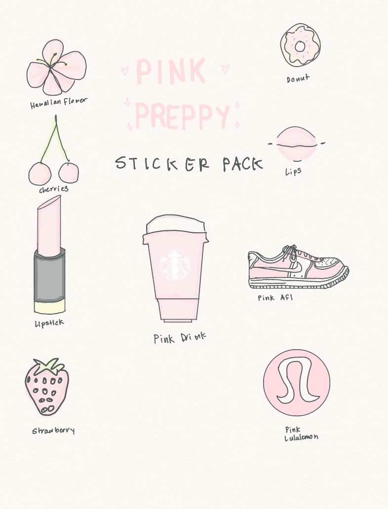 Preppy Pink Stickers