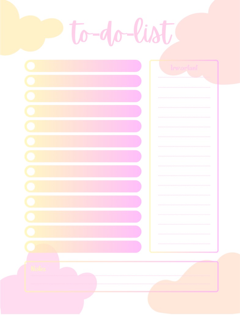 To Do List Rosa Pink Cloud To Do List - Notability Gallery