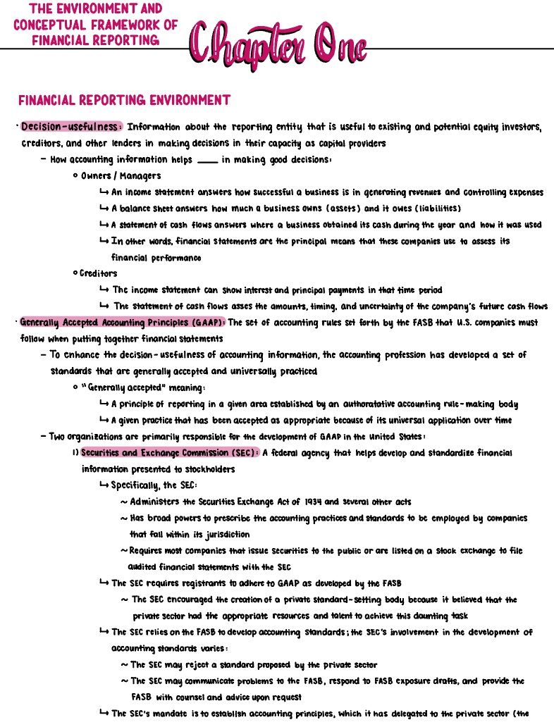 Chapter 1: The Environment And Conceptual Framework Of Financial ...