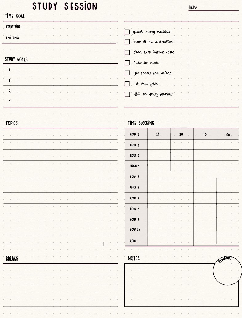 Study Session Planner - Notability Gallery