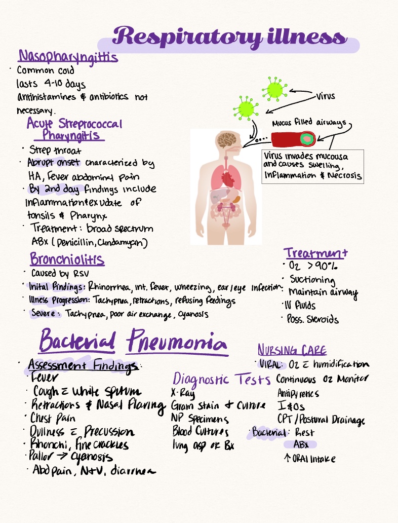 Pediatric Respiratory Illnesses (nasopharyngitis, Bronchioli 