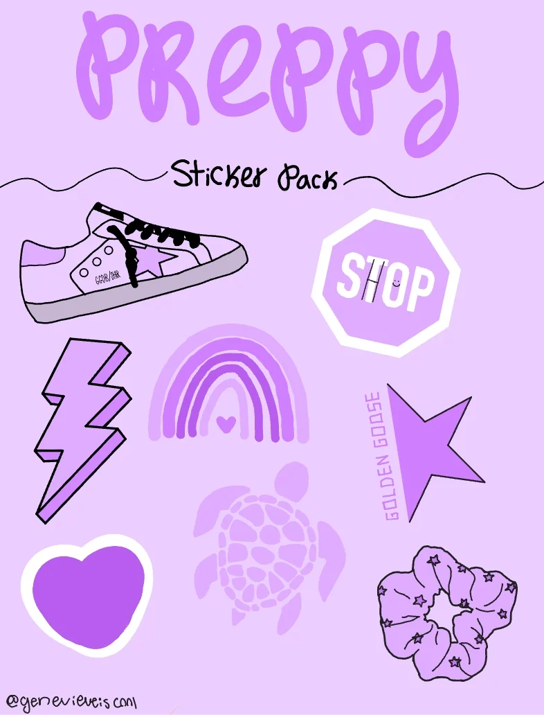 Preppy Purple Stickers 