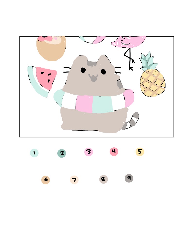 Pusheen Color By Number - Notability Gallery