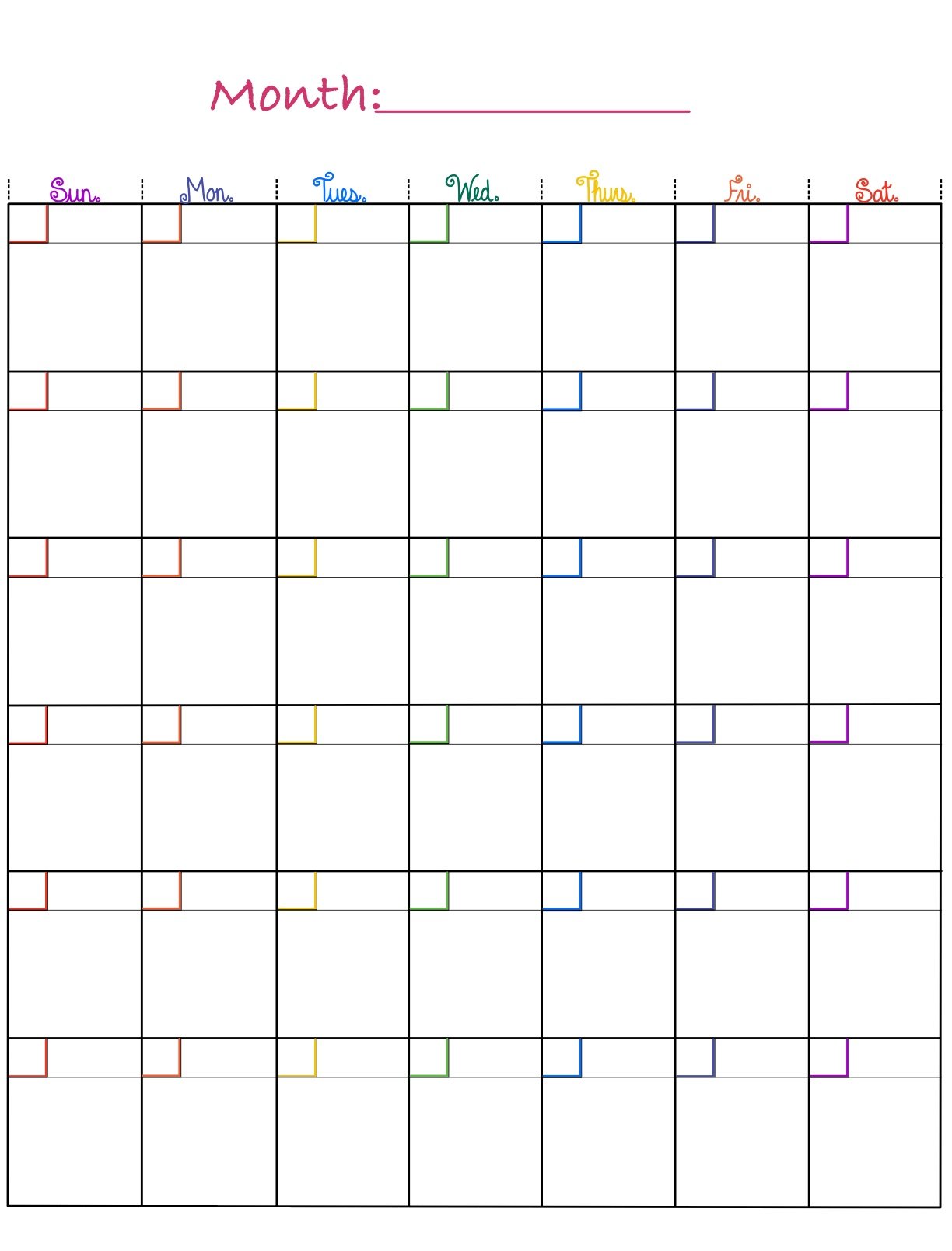 Blank Calendar Rainbow - Notability Gallery