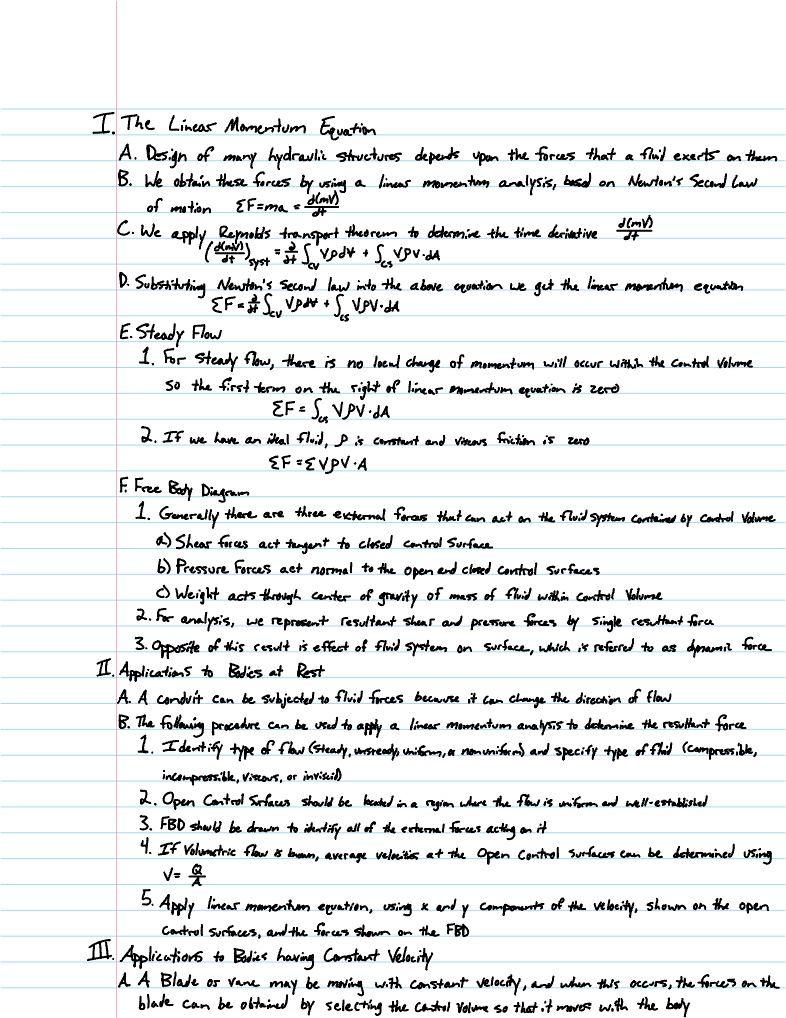 Fluid Mechanics (Hibbeler) Chapters 6.1, 6.2, And 6.3 - Notability Gallery