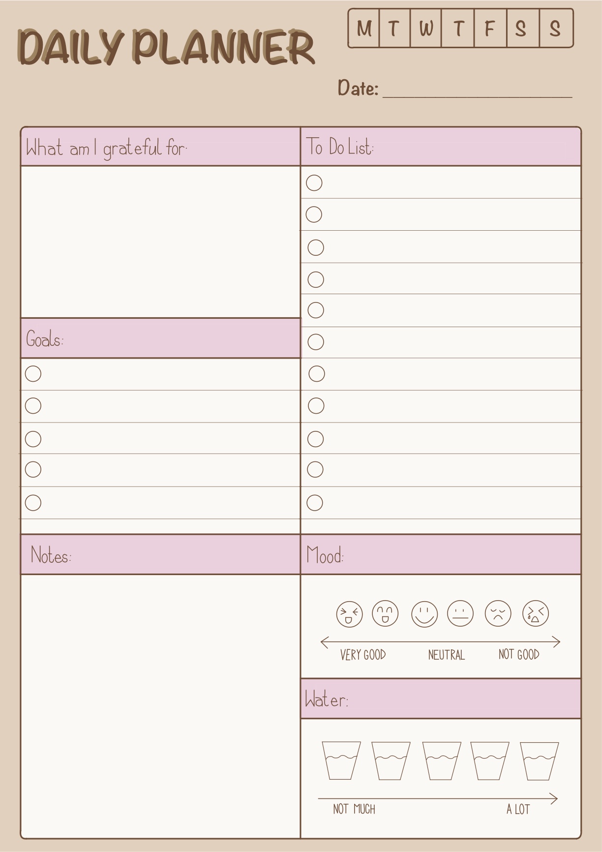 Daily Planner PinkBrown - Notability Gallery