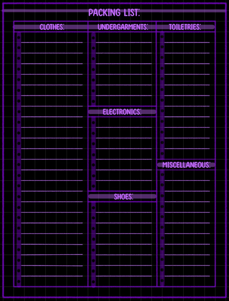 Packing List Updated - Notability Gallery