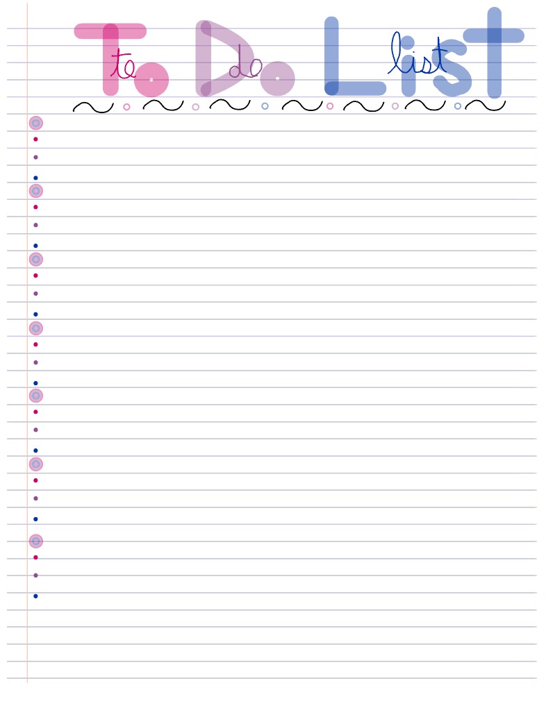 Pink, Purple, And Blue To Do List - Notability Gallery