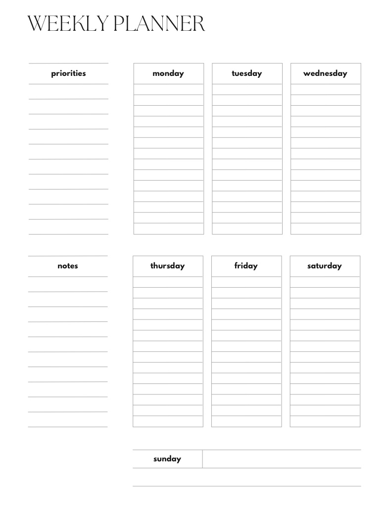 Weekly Planner - Notability Gallery