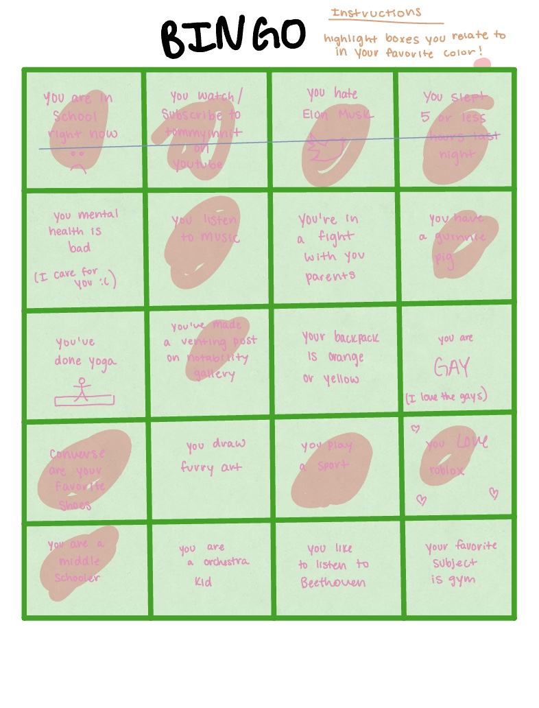 Bingo Board!! - Notability Gallery