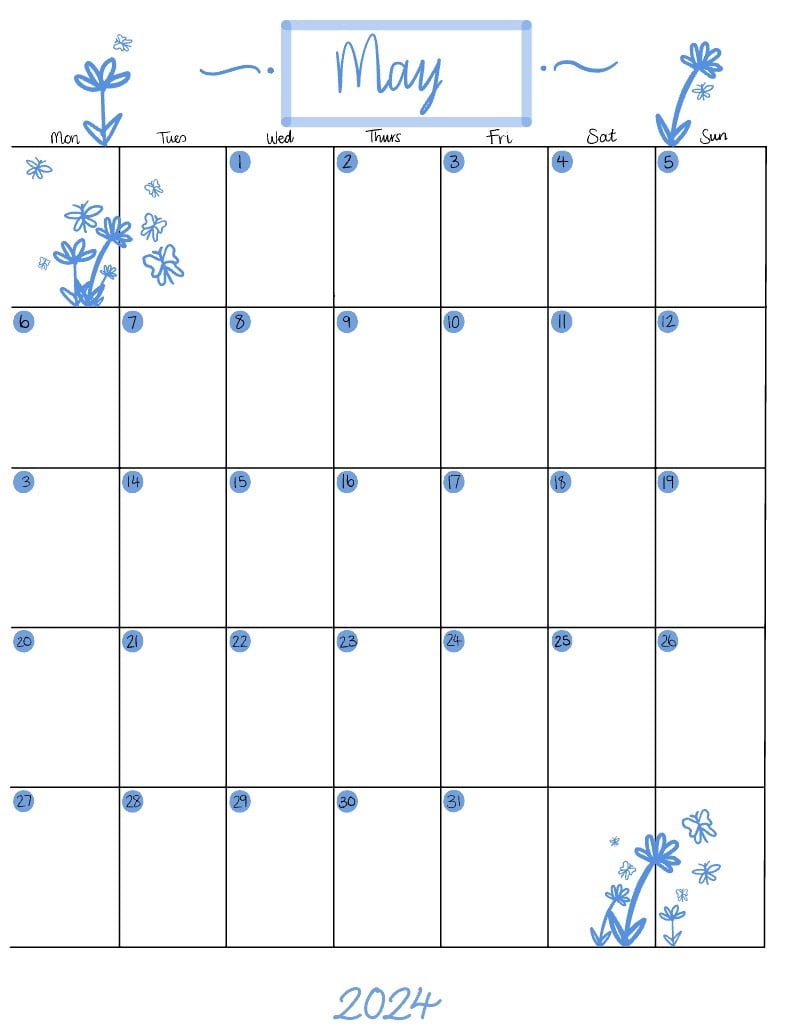 May 2024 Calendar Notability Gallery