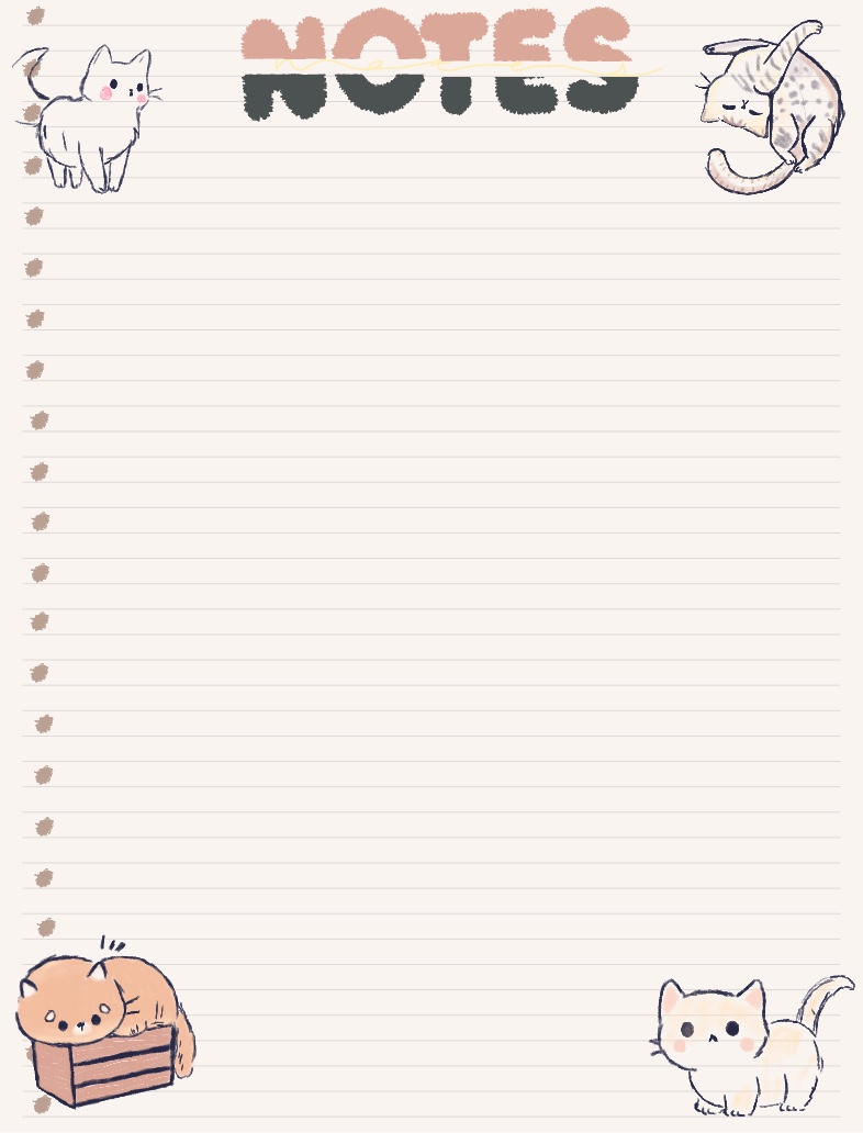 Sketched Cat Notes Templates - Notability Gallery