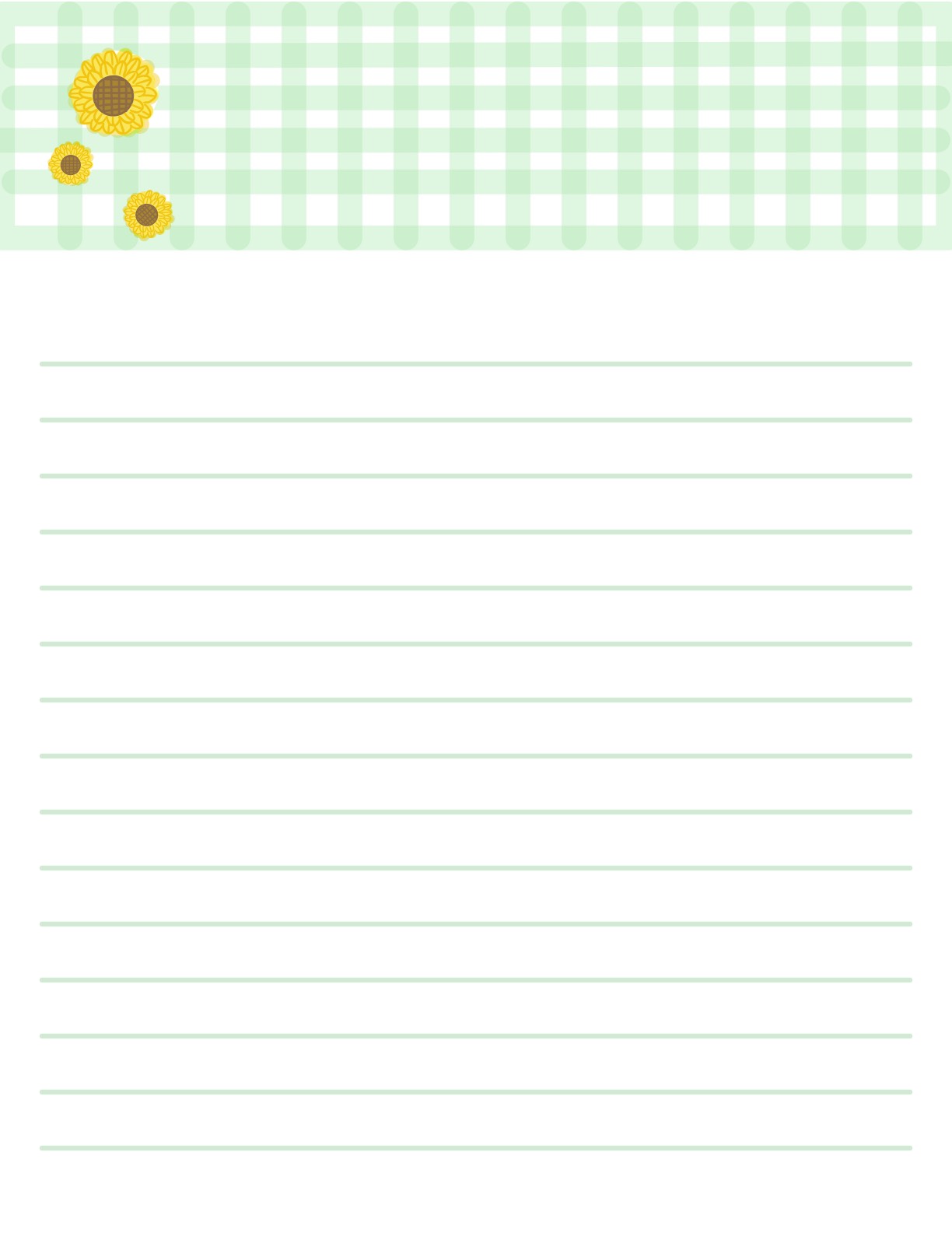 Gingham Sunflower Notepage - Notability Gallery