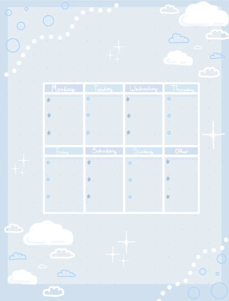 Cloud Themed Weekly Planner ☁️ - Notability Gallery