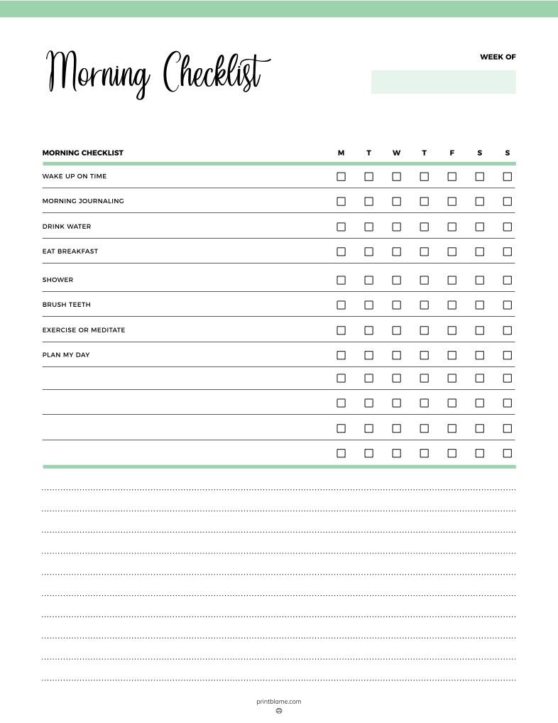 Morning Checklist Template - Notability Gallery