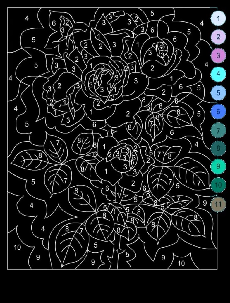 Flower Color By Number #2 Dark - Notability Gallery