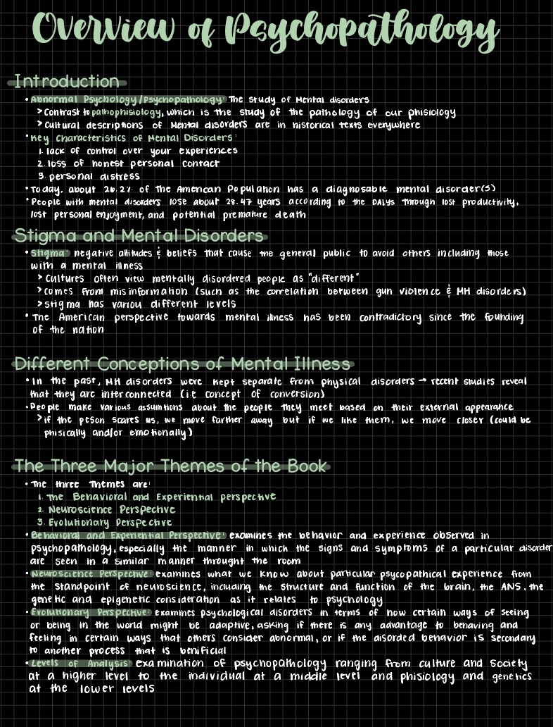 Chapter 1 - Overview Of Psycholpathology - Notability Gallery