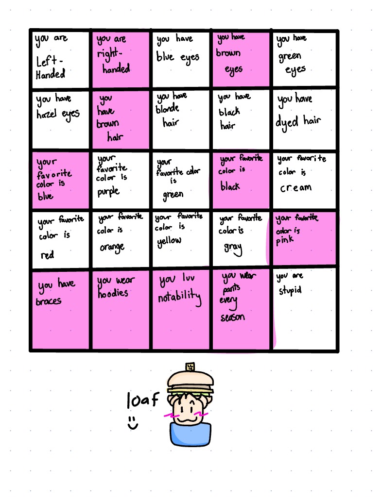 ️ Uniqueness Bingo ️ >