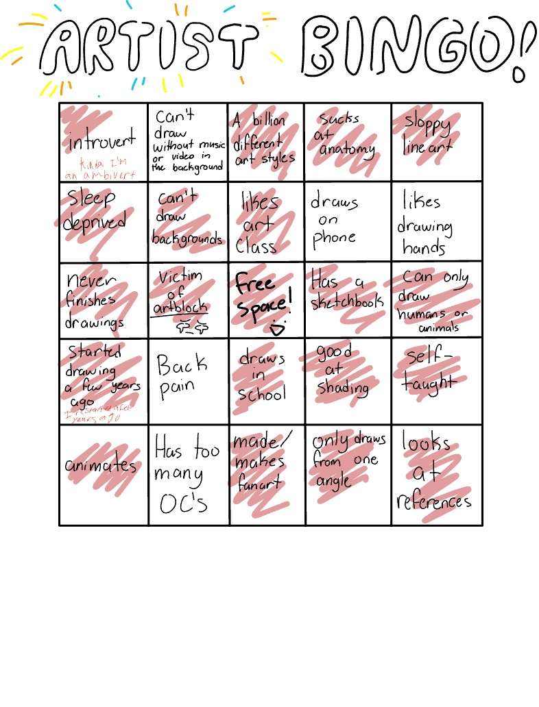Artist Bingo - Notability Gallery