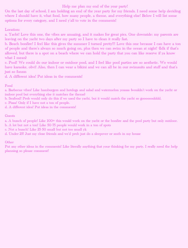 Please Help Me Plan My Party!! - Notability Gallery