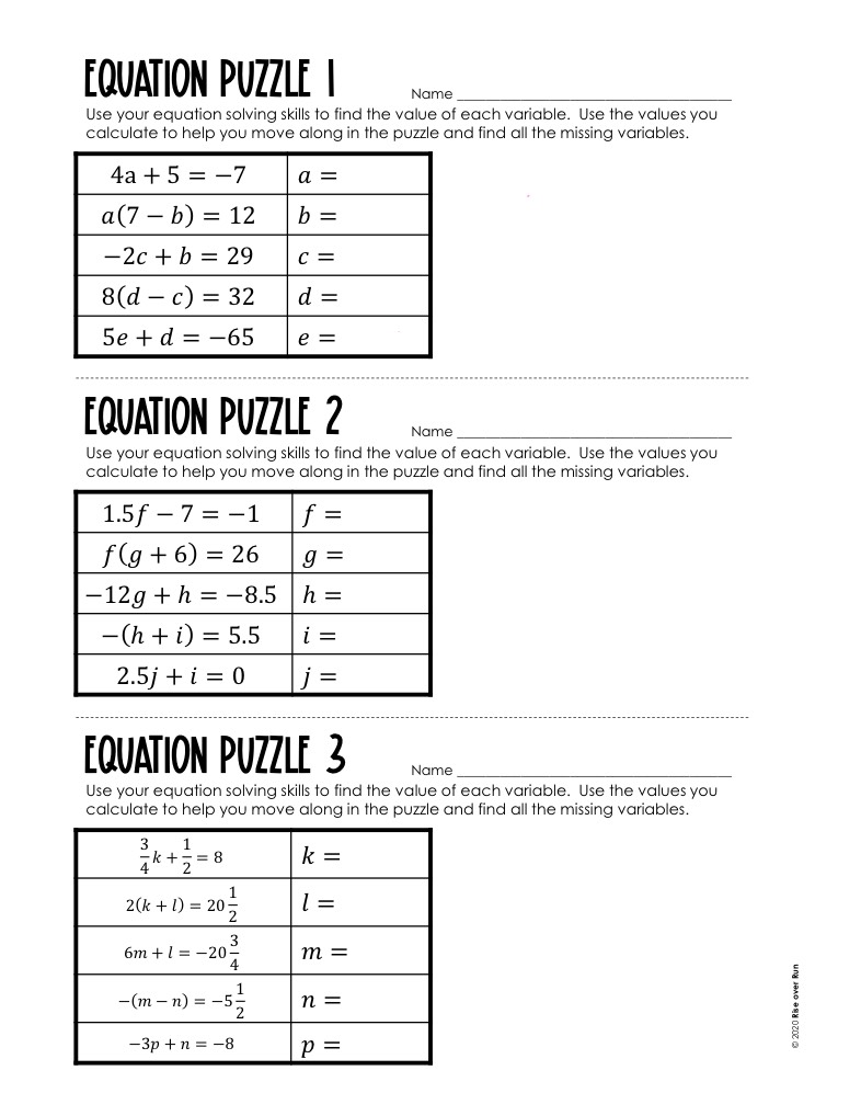 Equations Puzzle - Notability Gallery