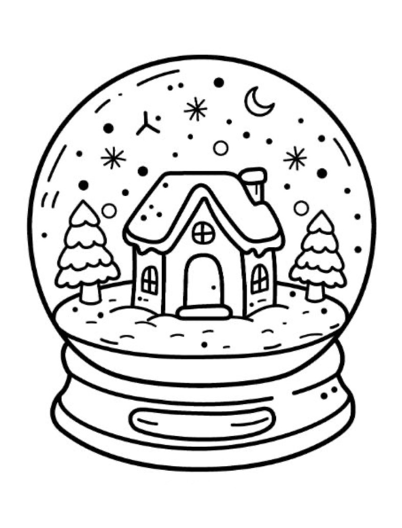 Winter Snow Globe Coloring Page - Notability Gallery