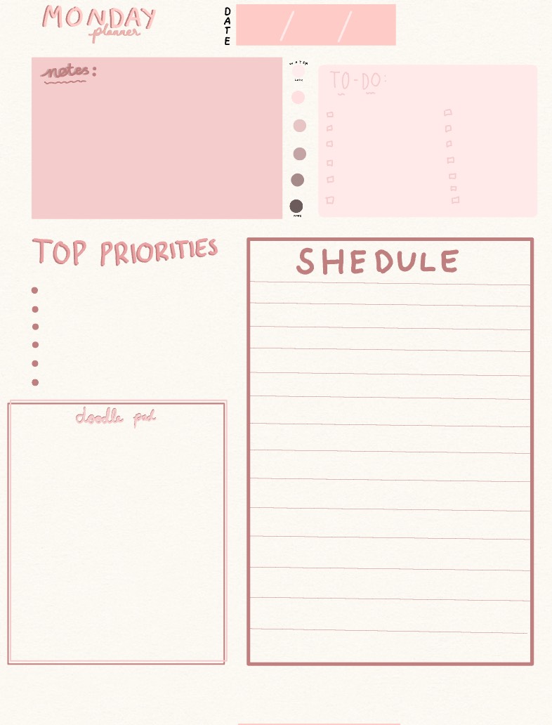 Daily Planner - 𝓡𝓸𝓼𝓮 𝓹𝓲𝓷𝓴 🌸 - Notability Gallery