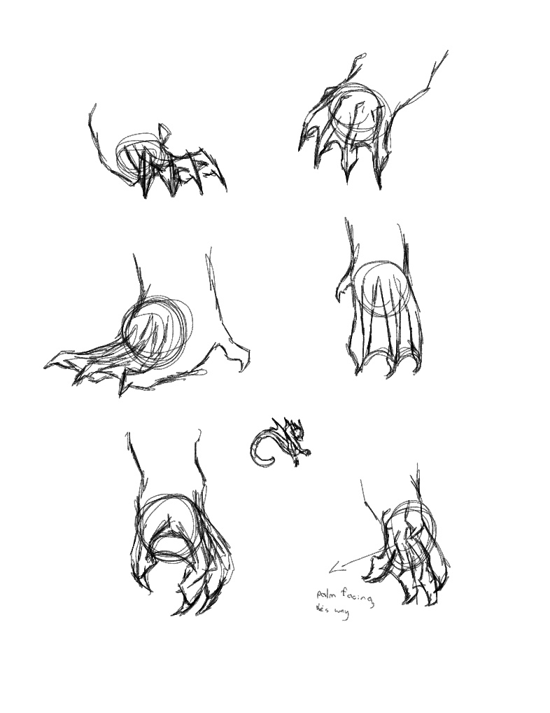 dragon claws drawing