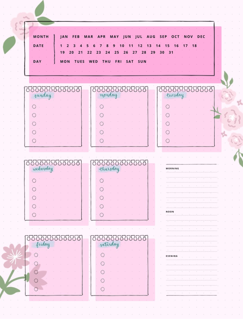 𝚆𝙴𝙴𝙺𝙻𝚈 𝚃𝙾-𝙳𝙾 𝙻𝙸𝚂𝚃 PINK - Notability Gallery