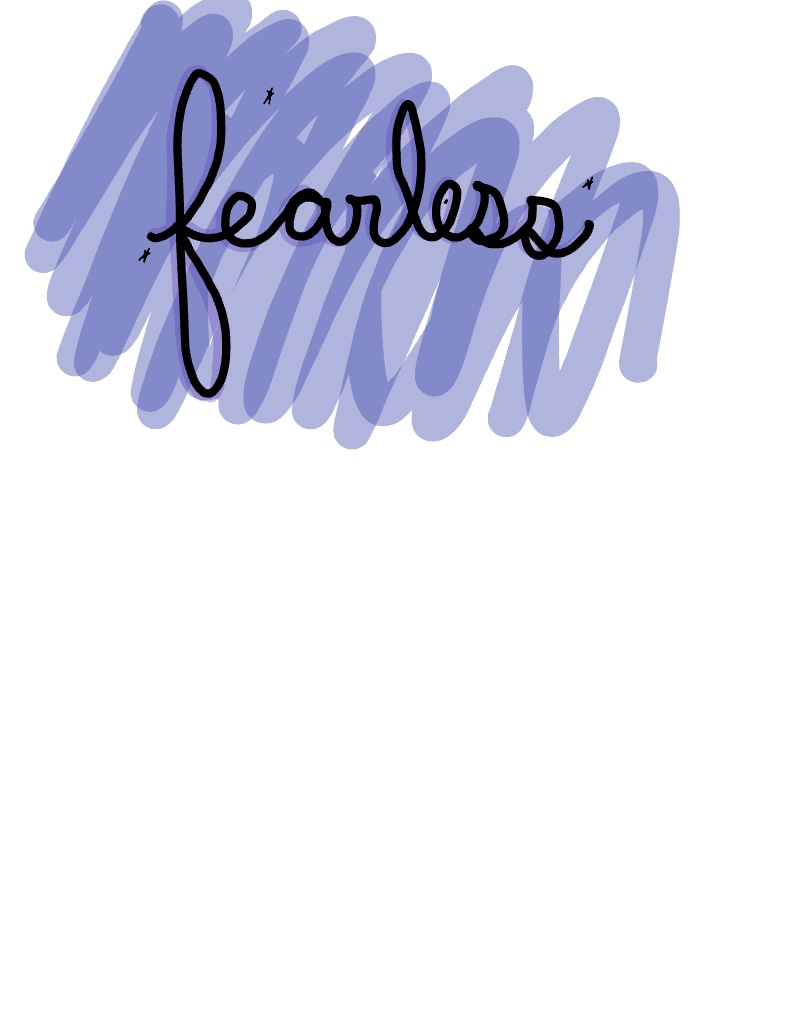 the word fearless in cursive