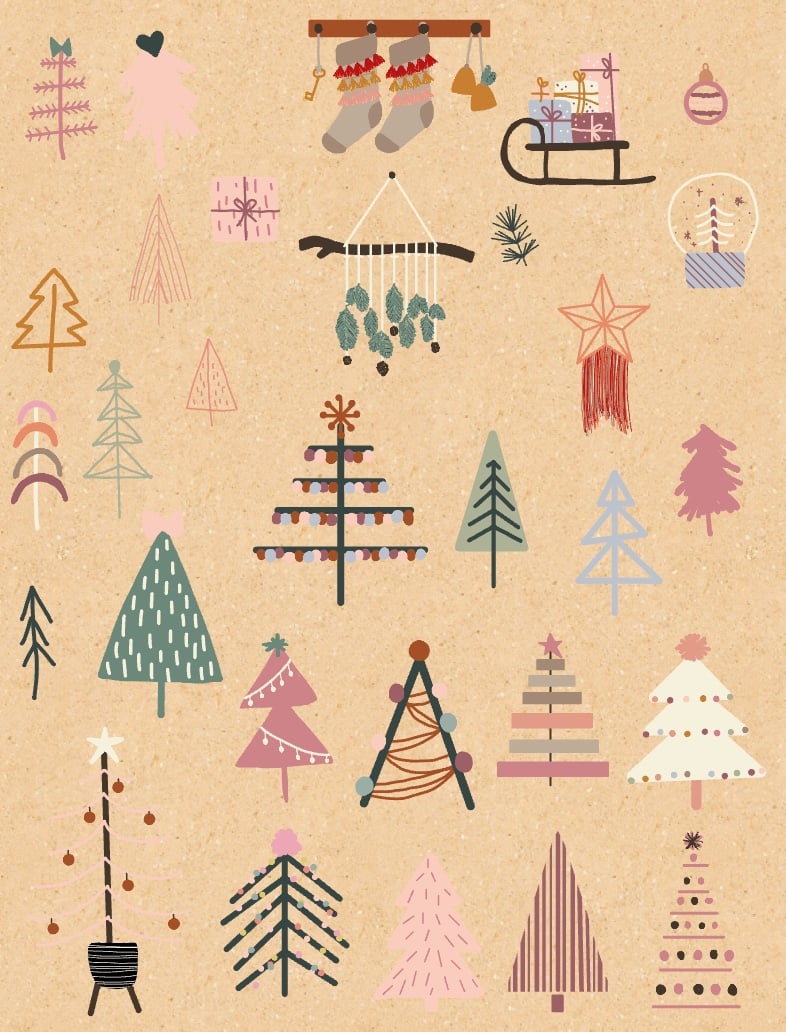Boho Holiday Fabric Wallpaper and Home Decor  Spoonflower