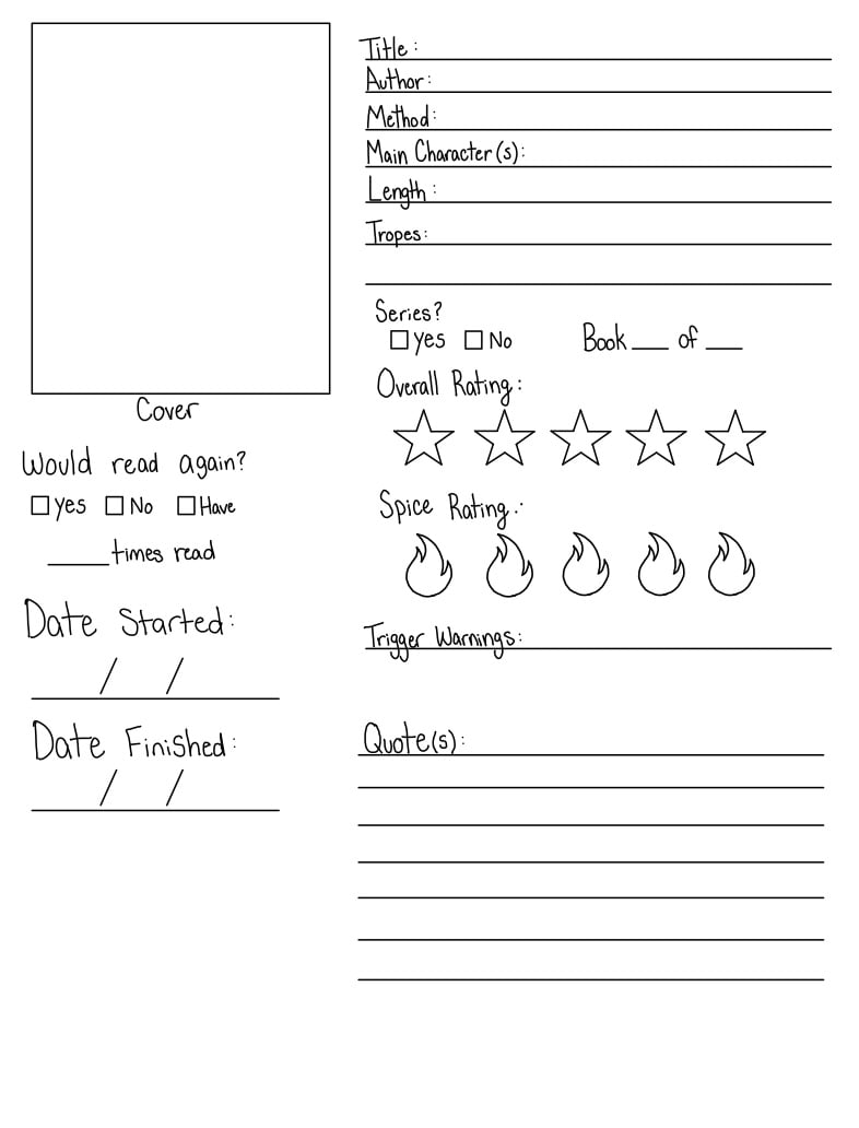 Reading Journal Template  Reading journal, Book review template