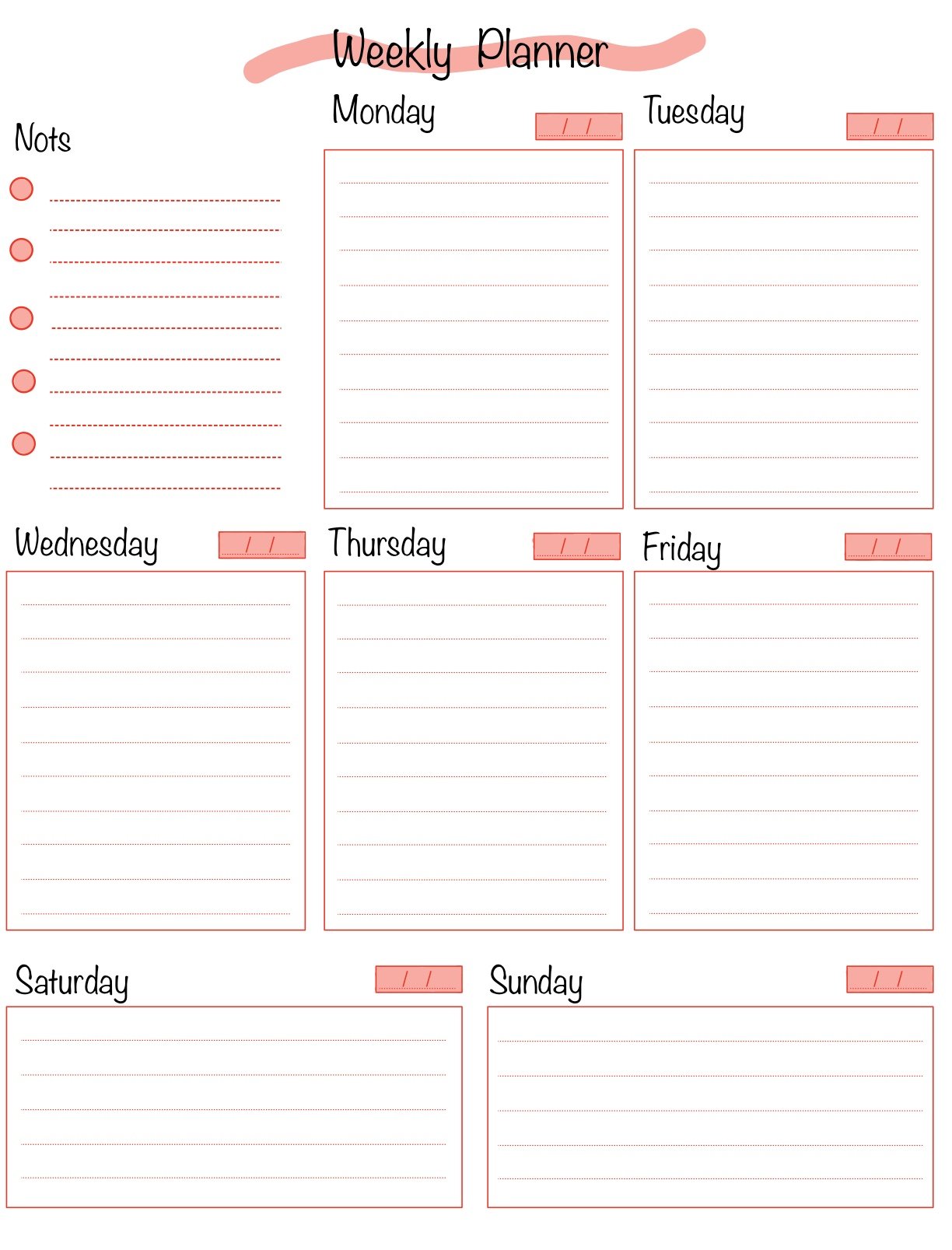Weekly Planner-Red - Notability Gallery