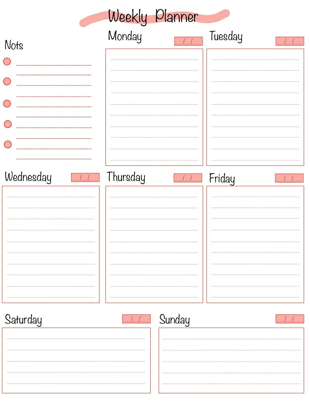 Weekly Planner-Red - Notability Gallery