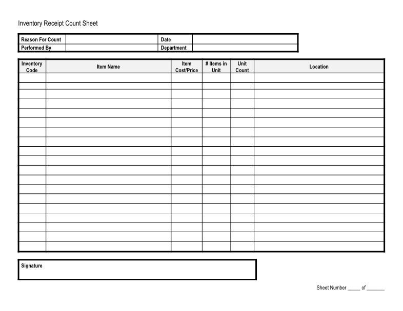 Inventory Receipt Count Sheet - Notability Gallery