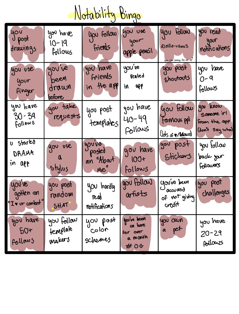 Notability Bingo!! - Notability Gallery