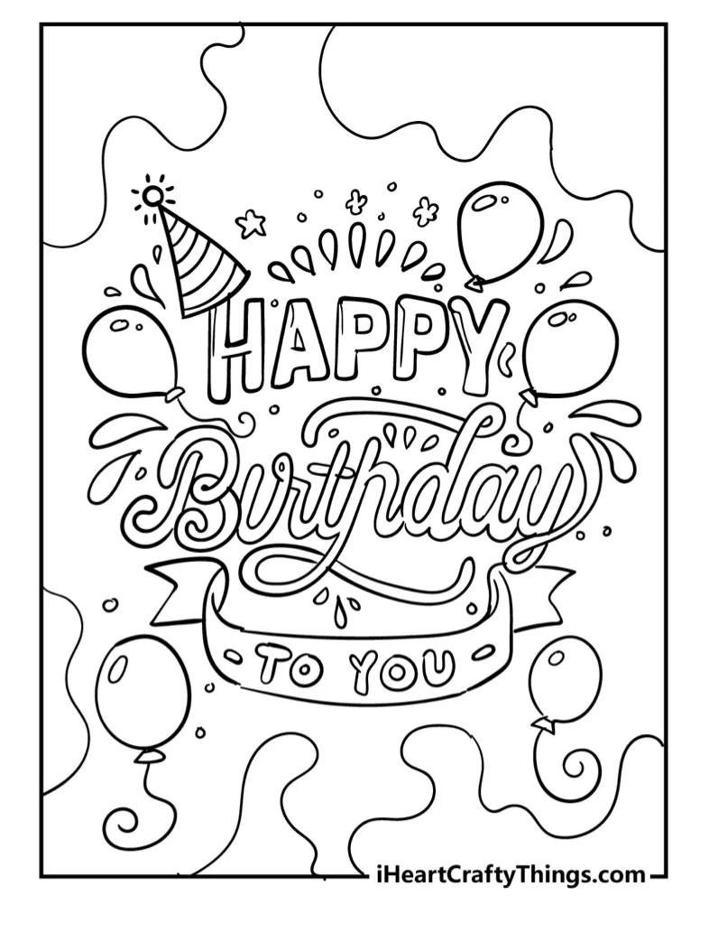 Happy Birthday Coloring Page - Notability Gallery