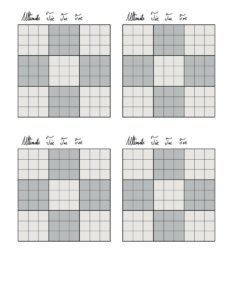 Ultimate Tic Tac Toe Game Board Notability Gallery