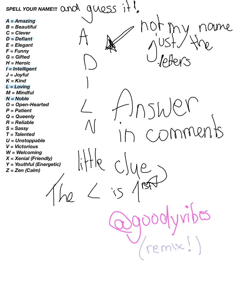 Spell Your Name! Answer In Comments (not OG) - Notability Gallery