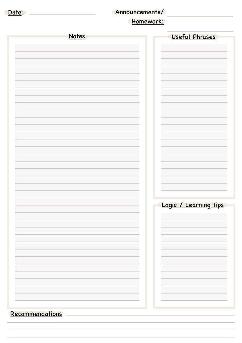 Language Notes (grey-beige) - Notability Gallery